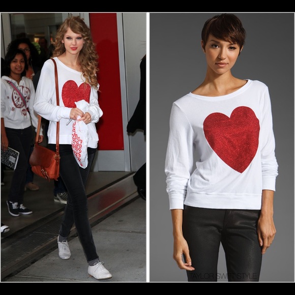 Wildfox Sweaters - Wildfox Couture Glitter Heart Sweater